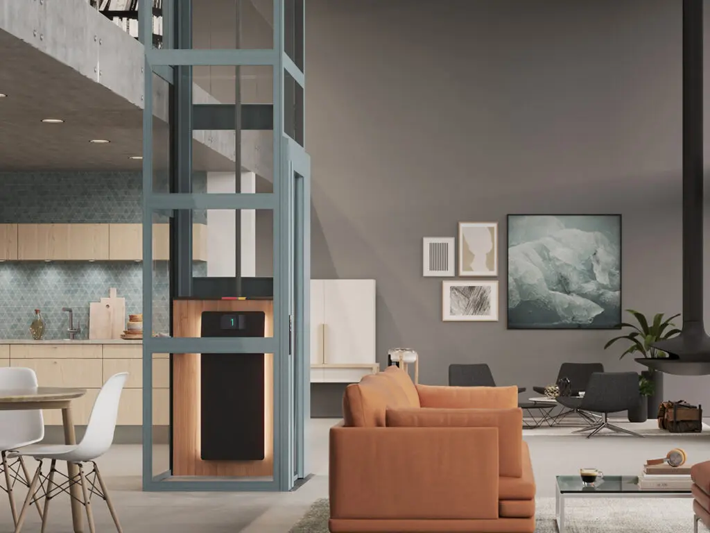 indoor-elevator-installed-next-to-mezzanine