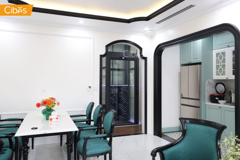 Mini home lift has a modern design with smart space-saving structure